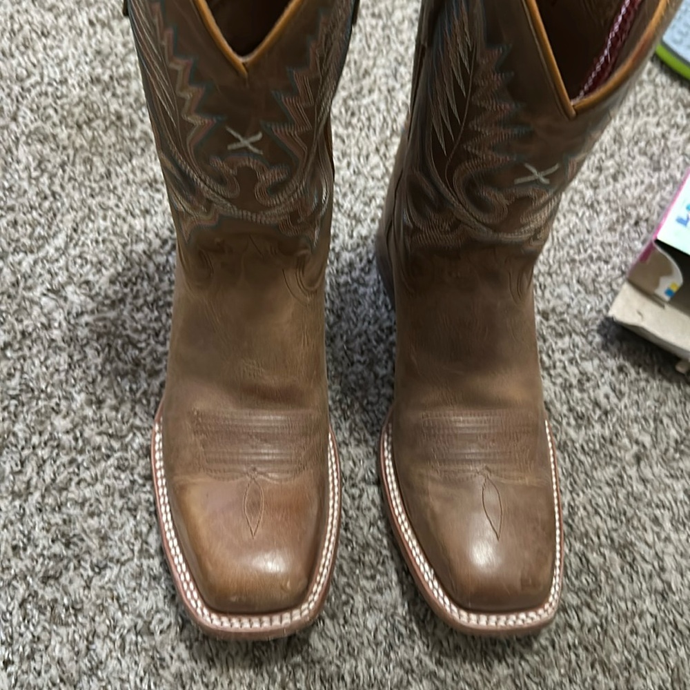 Twisted X square toe leather cowboy rodeo boots 9B